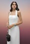 White and Black Strap / Strapless Midi Evening Dress - a Must for Stylish Invitations 803 - 5
