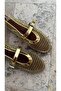 Cody Gold Glittery Big Mesh Belt Detailed Ballerinas - 2