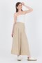 Beige Cotton Linen Textured High Waist Pleated Palazzo Pants 4819A - 6