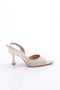 01 Women's Silver Stone Pointed Toe Heeled Shoes