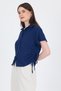 Laci Side Gathered Lace-Up Short Sleeve Shirt 4368A - 6