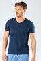 Men's Cotton V-Neck Short Sleeve T-Shirt, 95% Cotton 5% Lycra - 2