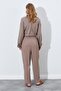 Women's Soil Waist Elastic Carrot Cut Linen Trousers - 6