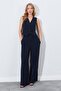 Women's Black Wide Leg Elastic Waist Trousers - 2