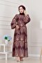 Balloon Sleeve Satin Adel Dress-Purple