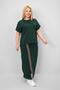 Women's Plus Size Short Sleeve Stripe Skirt Suit 8204-25 - 4