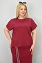 Women's Plus Size Short Sleeve Stripe Skirt Suit 8204-25 - 6