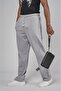 Comfortable Fit Pants with Elastic Waist and Front Slit - 2