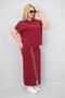 Women's Plus Size Short Sleeve Stripe Skirt Suit 8204-25 - 3