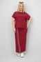 Women's Plus Size Short Sleeve Stripe Skirt Suit 8204-25