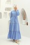 Lace Trimmed Hijab Dress with Layered Skirt Tie Waist and Long Sleeves – Stylish and Comfortable Design - 4