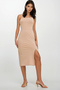 Beige Strappy Dress with Slit Detail Alc-X11800