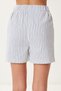 Women's Ecru Blue Striped Linen Vest Shorts Set Bv00133 - 6