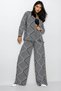 Women's Black Patterned Shirt and Trousers Bottom Top Woven Set Alc-X11748