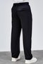 Men's Seasonal Black Double Pleated Relaxed Fit Elastic Waist Wide Leg Baggy Trousers Albert-1988 - 7