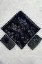 Black Bride Groom Groomsman Bridesmaid Henna Night Soldier Shoulder Cover Shawl with Gloves Sequin Flower Motif - 3