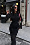 Siyah Leopar Desenli Bodycone/Vücudu Saran Maxi Örme Elbise TPRAW25EL00165 - 2