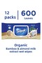 12 Pack 600 Sheets - Organic Bamboo and Almond Milk Extract Wet Wipes