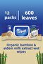 12 Pack 600 Sheets - Organic Bamboo and Almond Milk Extract Wet Wipes - 2
