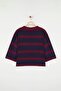 Bordo Polo Yaka Basic Çizgili Triko Kazak TWOAW23BZ00001 - 7