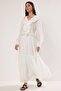 Ecru Elastic-Waist Ruffled Boho Maxi Woven Dress TWOSS25EL00864 - 2