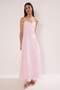 Pink Flared from the Waist Woven Maxi Dress TWOSS25EL00870 - 2