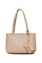 Beige-Burgundy Women's Shoulder Bag Us25550