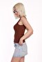 Brown Ribbed Look Strap Basic Undershirt Mg2057 - 7