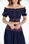 Short Sleeve Shile Cloth Latin Summer Bustier Purple Purple - 3