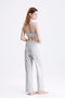 Women's Gray 3-Piece Home Wear Set Bustier, Pants and Tie Top - 5