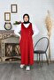 Button Detailed Velvet Salopette Dress