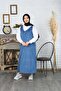 Button Detailed Velvet Salopette Dress - 2