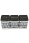 Square Metal Storage Container 8.7 cm X 8.7 cm X 12.5 Cm, Set of 3, City