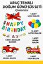 Vehicles Themed Birthday Party Set with Balloons - 3