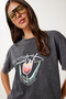 Printed Washable Flexible Knitted T-Shirt Anthracite Lan0034 - 3