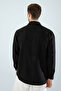 Men's Black Linen Textured Oversize Shirt (Oversized Cut) - 8