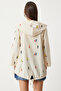 Printed Seasonal Raw Linen Jacket Cream Lsa0001 - 6