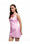 Square Neck Bow Detailed Textured Strap Satin Mini Dress - 2