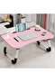 Portable Laptop Desk Folding Sofa Bed Breakfast Tray Study Work Table +USB Ports - 6