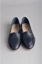 Select 008 genuine leather women's ballet navy blue - 2