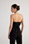 Button Detailed Strapless Nia Blouse Black - 5