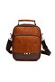 Men's Tan Vegan Leather Cross Shoulder and Hand Bag with Phone Compartment - 3