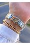 Retro Vintage Model Steel Cord 3 Atm Water Resistant Women Wrist Watch+Bracelet P10025.5 - 3
