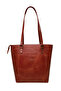 Red Tote Genuine Leather Women's Shopping Handbag and Shoulder Bag
