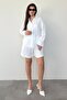 White Basic Muslin Shorts Shirt Set Sh230 - 8