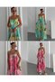 Sequin Printed Thin Strap Maxi Dress-S - Pink - 5