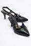 Women's 3-Buckle Heeled Shoes Black Patent Leather