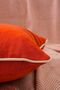 Panbiy Panoroma Punch Cream Piping Plain Throw Pillow Cover - Orange 45X45 cm - 3