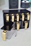 Eight-Piece Spice Jar Set with Stand, Gold Handles, Black Lid – 161280-822 - 4