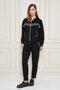 Women's Cotton Full Zip Hooded Tracksuit Set Black 5552-S - 2